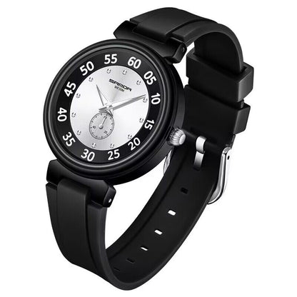 Unisex Simple Casual Quartz Watch 50ATM Waterproof with Luminous Pointer and TPU Band Flywin-tech