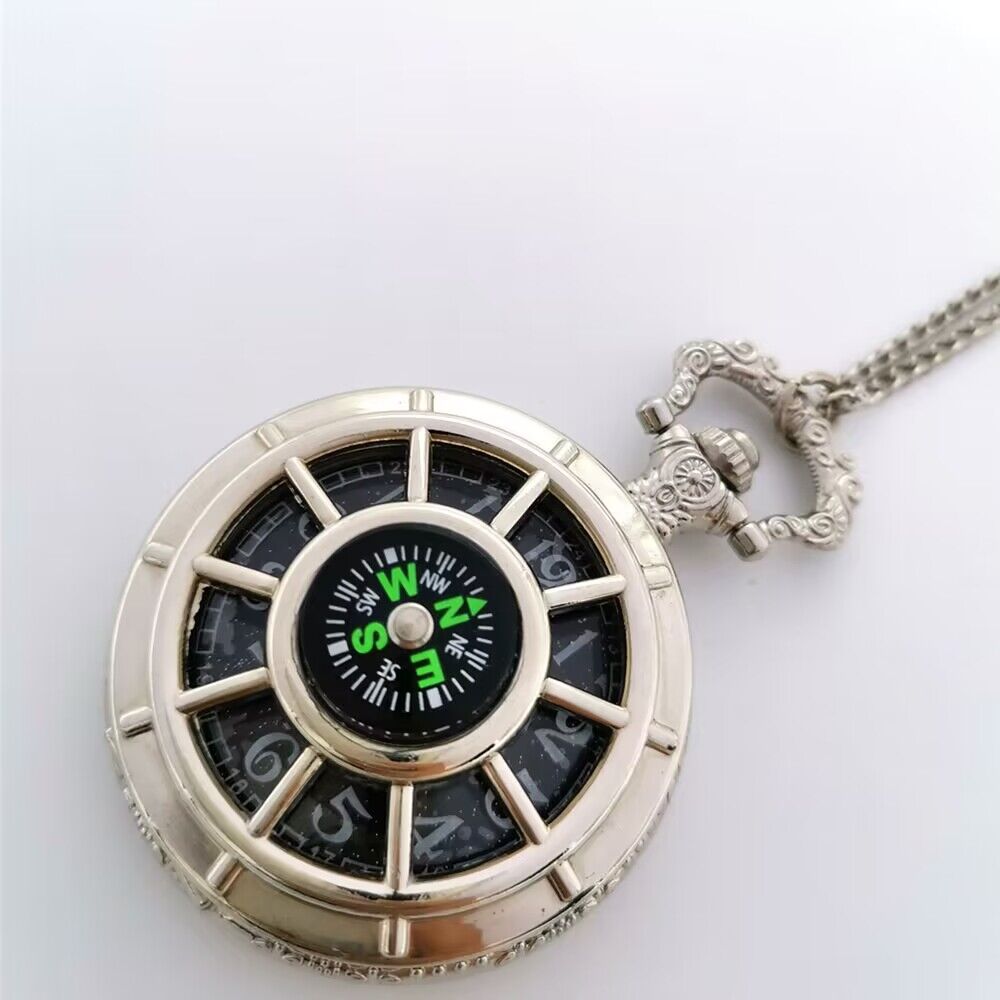 Compass Pocket Watch Chained Quartz Watch Flywin-tech