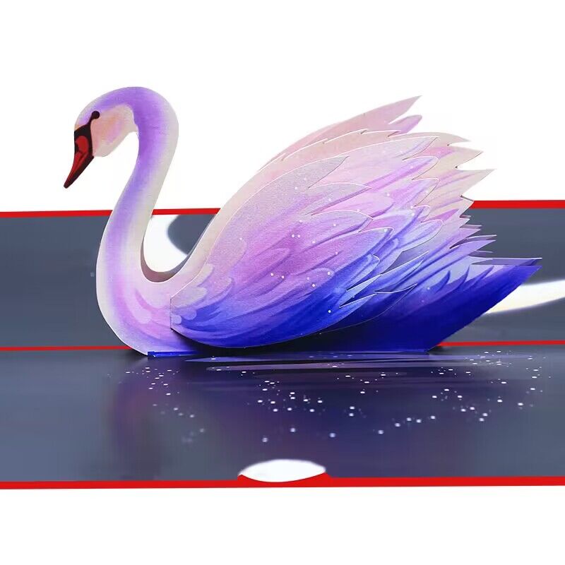 3d swan greeting card