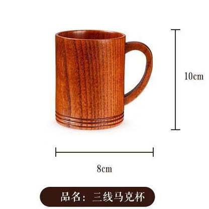 Wooden Teacup Creative Retro Solid Wood Tea Cups
