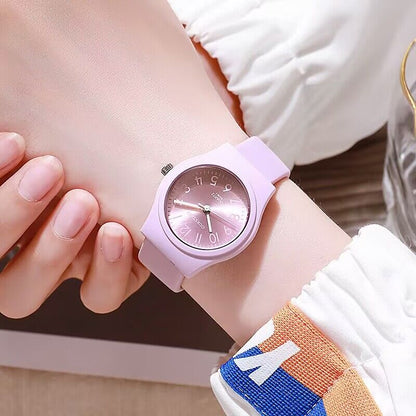 Girls Silicone Sports Watch Quartz Wrist Watch