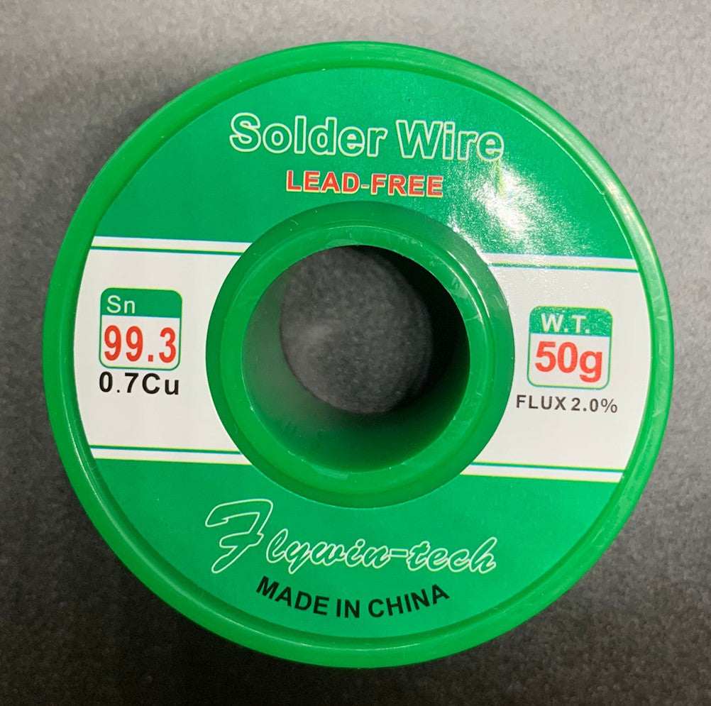Lead-free Welding Wire Sn99.3 Cu0.7 Solder Iron Tin Wire Rosin Core 1mm 50g (2-Pack) Flywin-tech