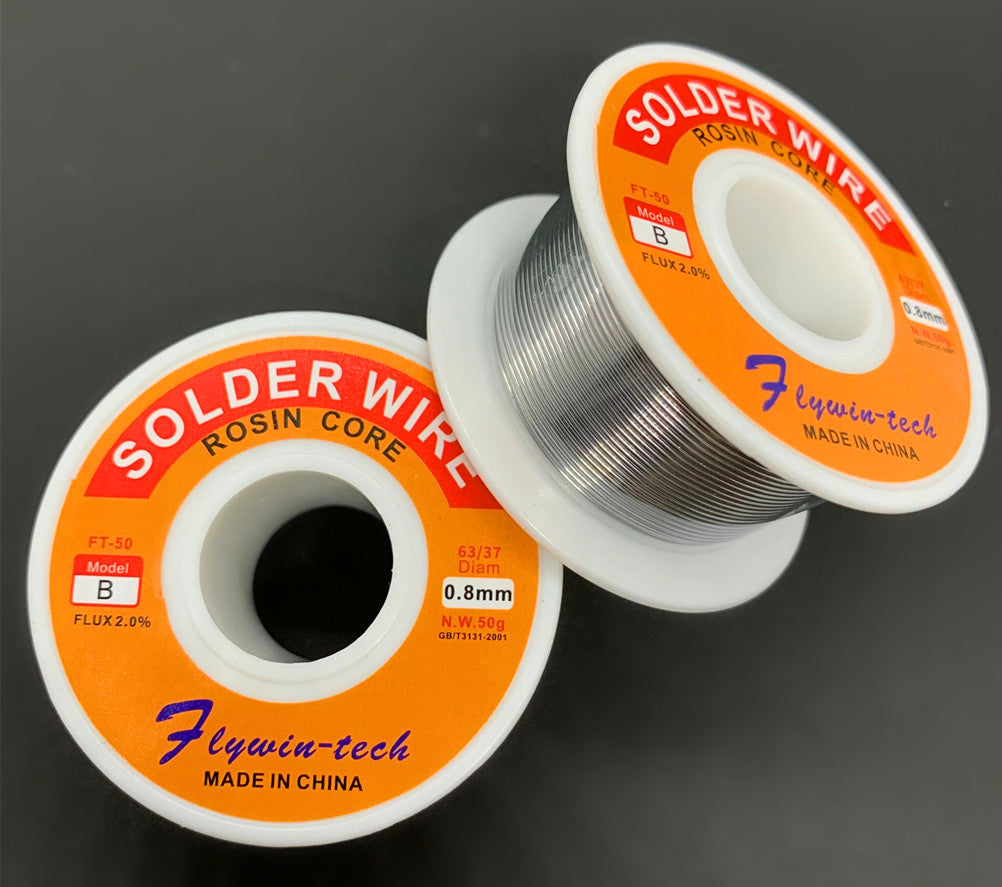 Tin Lead Solder Wire Rosin Core 63/37 Welding Iron Wire with Flux 0.8mm 50g (4-Pack) Flywin-tech